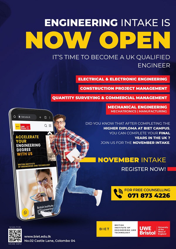 Join BIET Sri Lanka - Premier Engineering & Technology Education with Global Standards