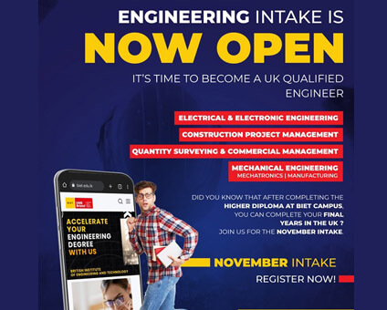 Enroll in BIET Engineering Intake - November Session Now Open