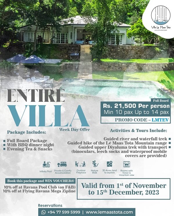 Villa Lé Maas Tota: Luxurious Secluded Retreat in Koslanda